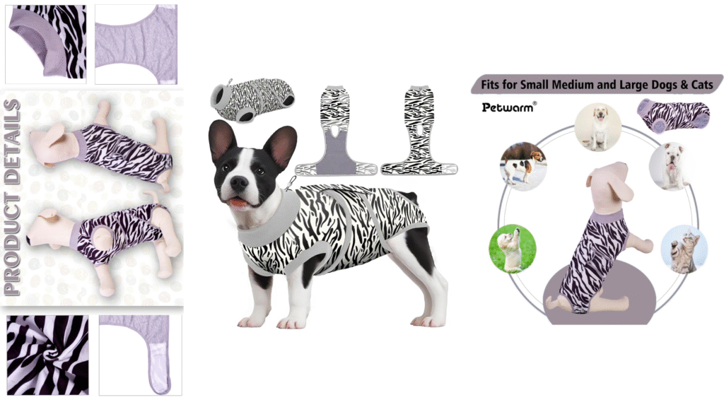 2. PetWarm Dog Recovery Suit (Leopard Pattern – Grey, XS) (1)