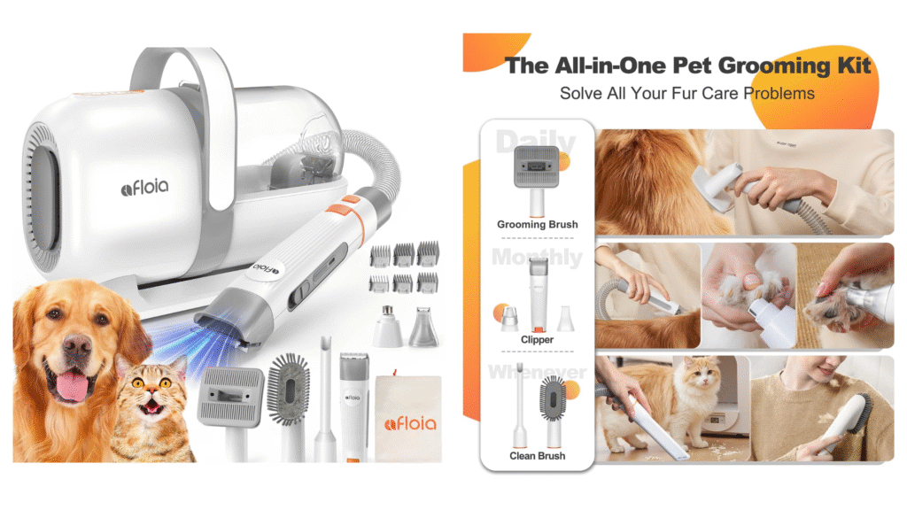 Afloia 6-in-1 Dog Grooming Kit (1.5L Capacity, Low Noise)