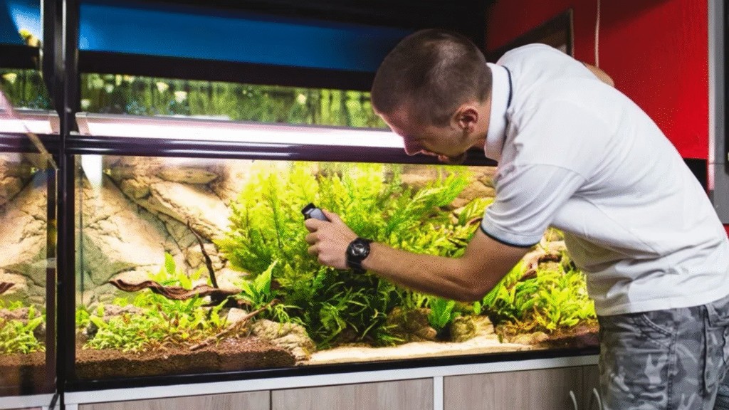 how to clean a fish tank filter during routine aquarium maintenance