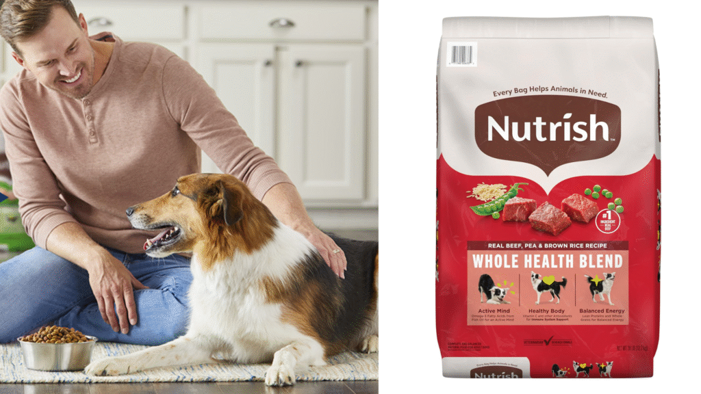 Nutrish Dry Dog Food, Real Beef, Pea & Brown Rice Recipe Whole Health Blend for Adult Dogs, 28 lb. Bag, Packaging May Vary (Rachael Ray)