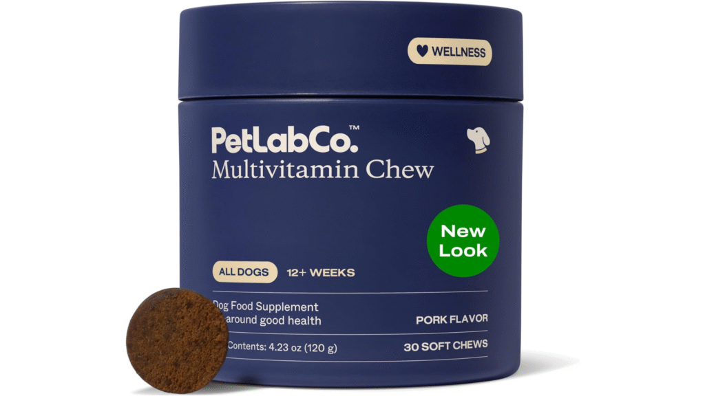 PetLab Co. 22 in 1 Dog Multivitamin - Support Dog's Immune Response, Skin, Coat, Joints & Overall Health - Vitamins A, E, D, B12, Minerals, Antioxidants - Chewable Pork Flavor - Packaging May Vary