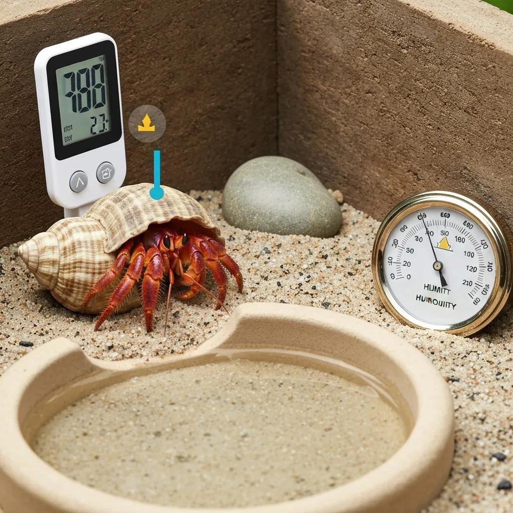 How Do You Maintain Proper Temperature and Humidity for Hermit Crabs?