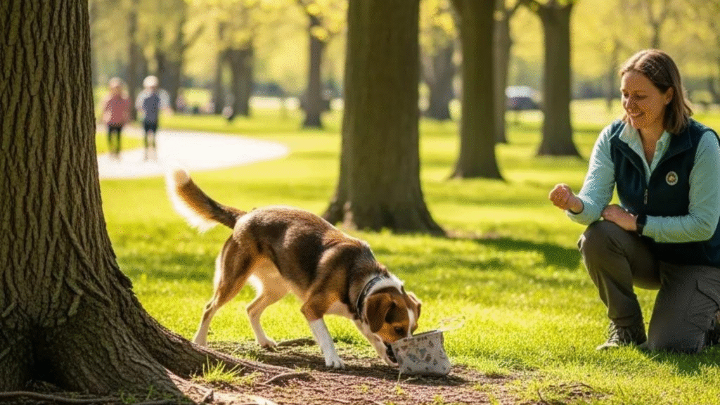 Dog playing in a sunny park. | Play Pet Activity