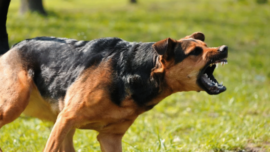 Dog showing severe dog anxiety and fear-based aggression