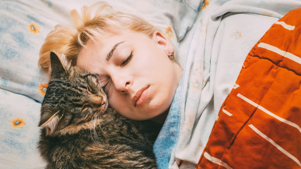 cat sleep position Sleeping by Your Head